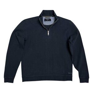 TED BAKER Quarter Zip Black Business Casual Sweater Mens Large